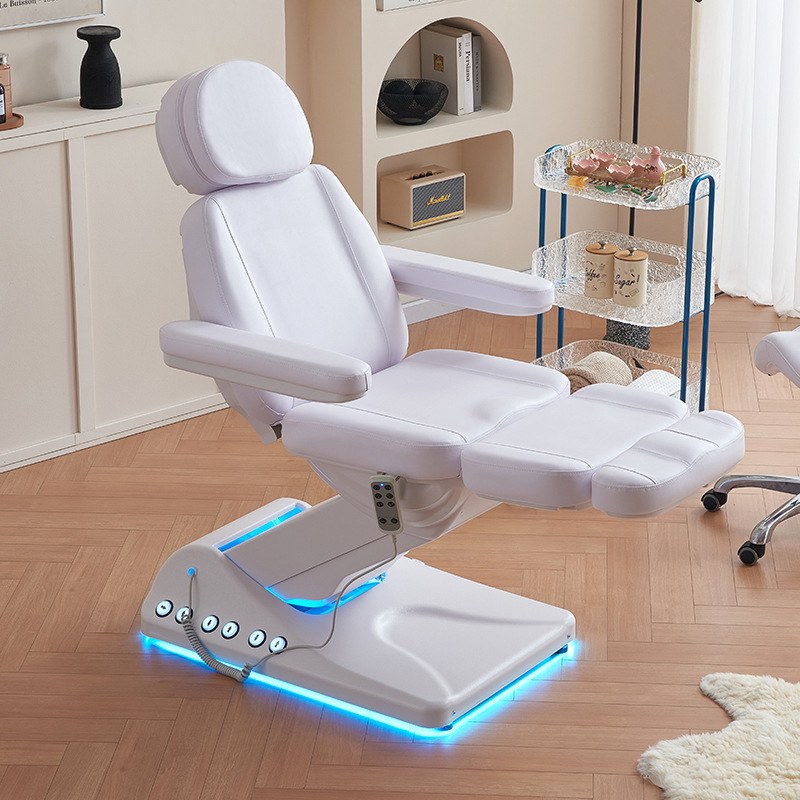Masaje tatuaje bordado cama plegable micro inyección de plástico cama salón de belleza cuerpo especial que forma elevación automática eléctrica cama de belleza