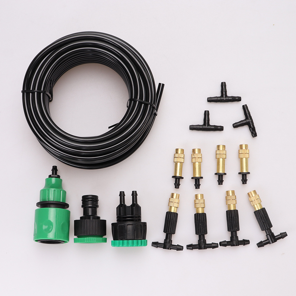 Juego de boquillas atomizadas de cobre ajustable, dispositivo de riego automático, enfriamiento de patio, eliminación de polvo, cabezal de riego por goteo, herramienta de riego de jardín