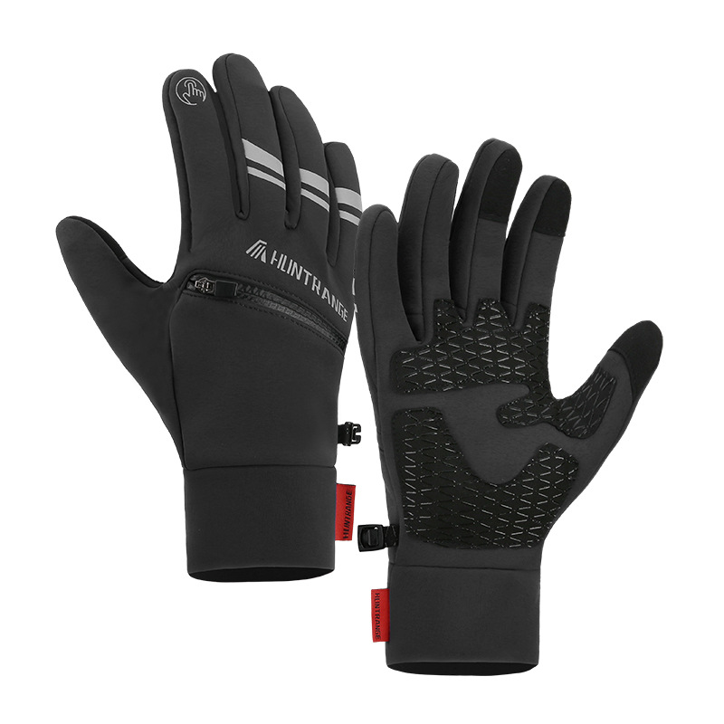 Guantes cálidos de otoño e invierno para hombres y mujeres, deportes a prueba de frío más guantes de esquí de terciopelo, guantes de ciclismo antideslizantes, impermeables y resistentes al viento, pantalla táctil