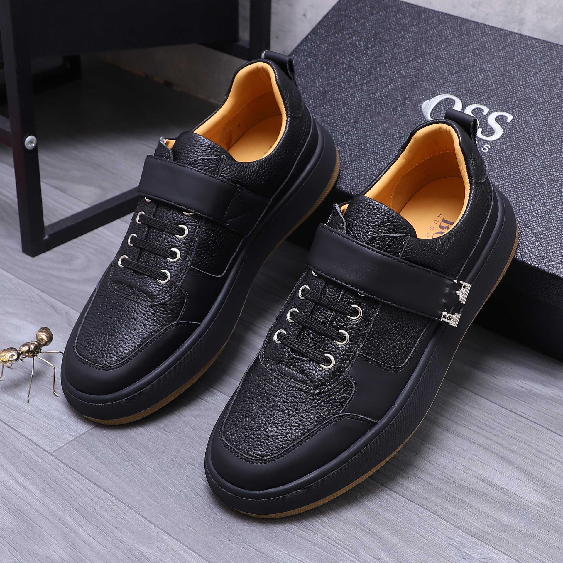 Quality Shoes High-End Trendy Versatile Fashion Men's Shoes Genuine Leather Patchwork Breathable Low-Top Comfortable Casual_vogvips.com