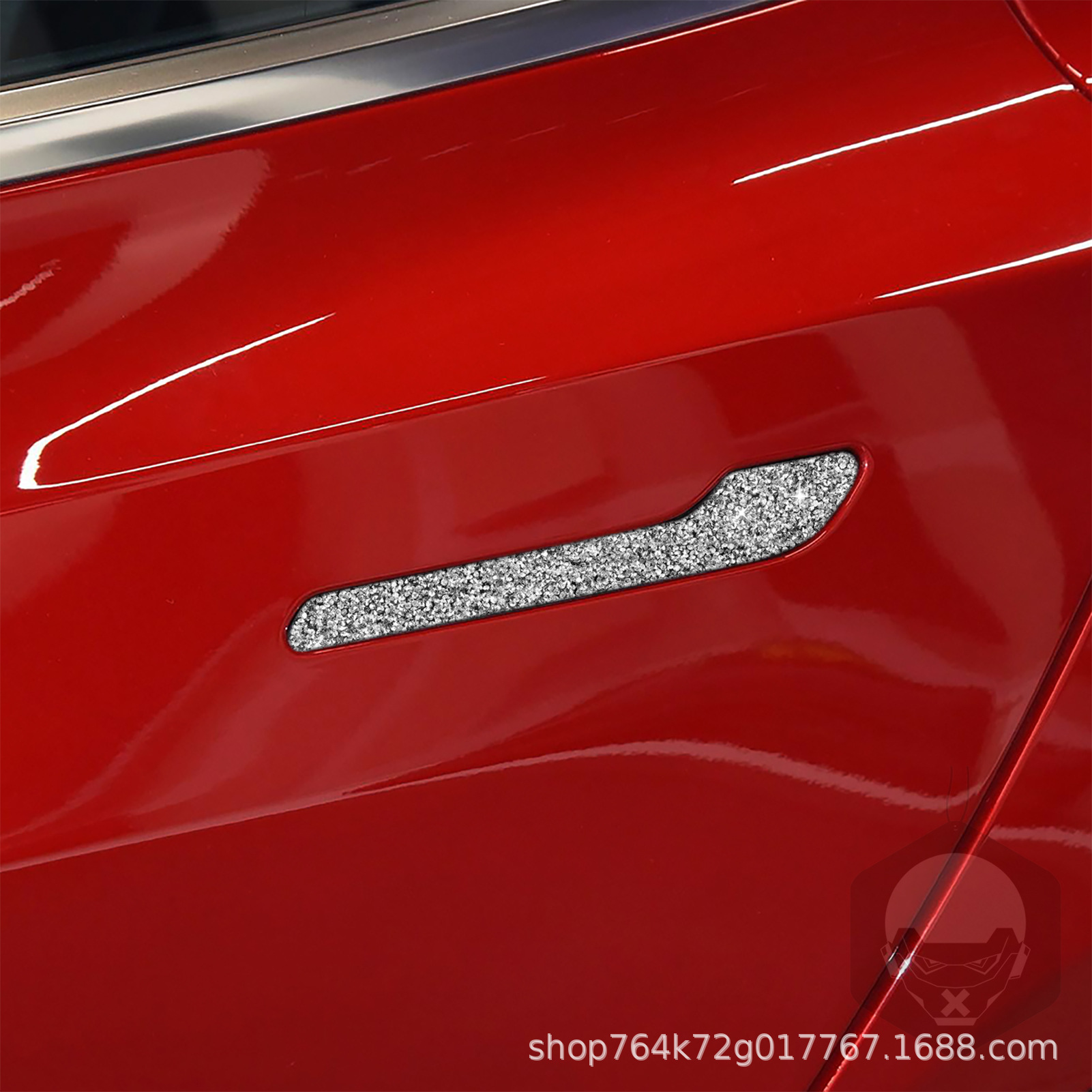 Suitable for Tesla Model 3 car interior diamond modification outer door handle diamond decoration paste