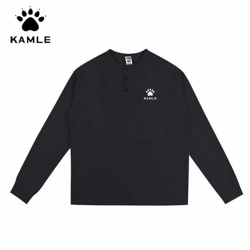 Carl 2025 Autumn and Winter New Style Henry Collar Long-Sleeved T-Shirt Waffle Men's Casual Versatile Fashion Couple Tops Carl 2025 Autumn and Winter New Style Henry Collar Long-Sleeved T-Shirt Waffle Men's Casual Versatile Fashion Couple Tops