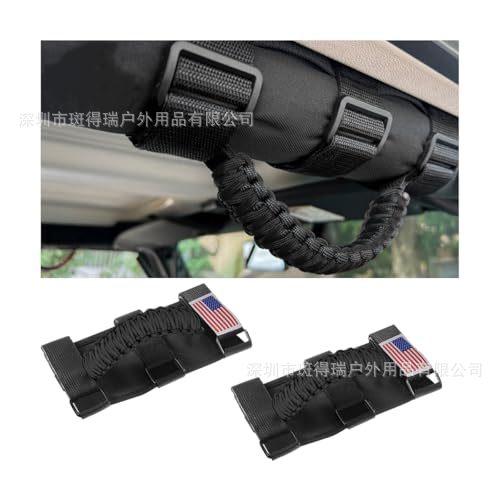 Cross-border in-stock product suitable for JEEP Wrangler roof grab handle, Jeep vehicle paracord woven handle, off-road vehicle interior handle