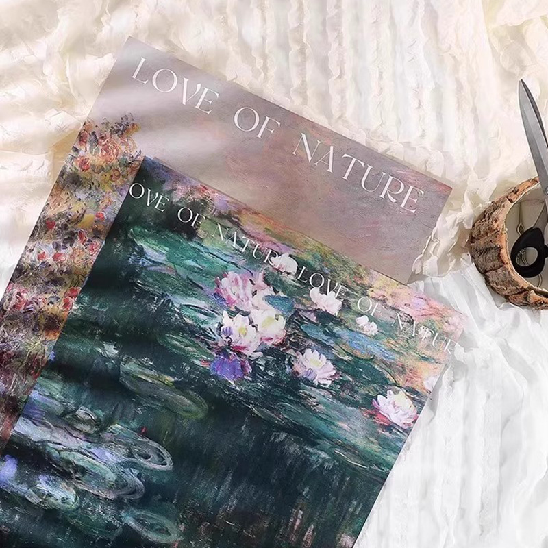 Huaxi romántica pintura al óleo atmósfera de papel de embalaje de flores papel kraft florista ramo de flores papel de embalaje de flores