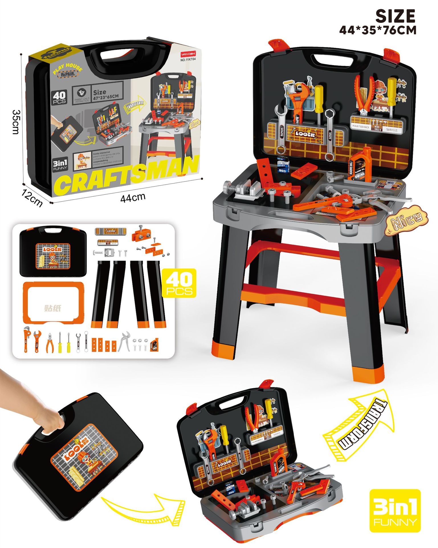3 - en - 1 herramienta de mesa maleta