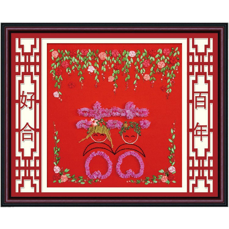 Bordado a mano DIY cinta bordado colgante pintura principiante bordado punto de cruz sala de estar pintura decorativa Lu bordado niños pequeña pintura colgante