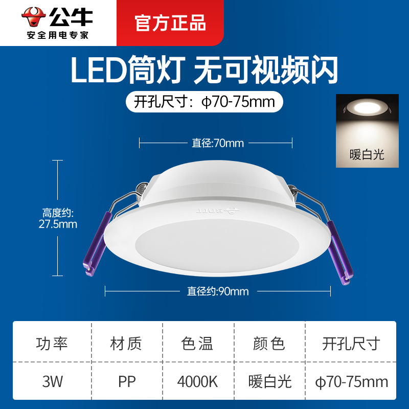 T10 economy model [3w/warm white 4000k] cutout 70-85mm