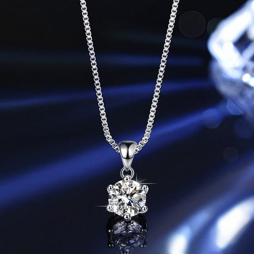 Cross-border hot sale s925 sterling silver ring necklace earrings ring moissanite one carat jewelry three-piece set for women