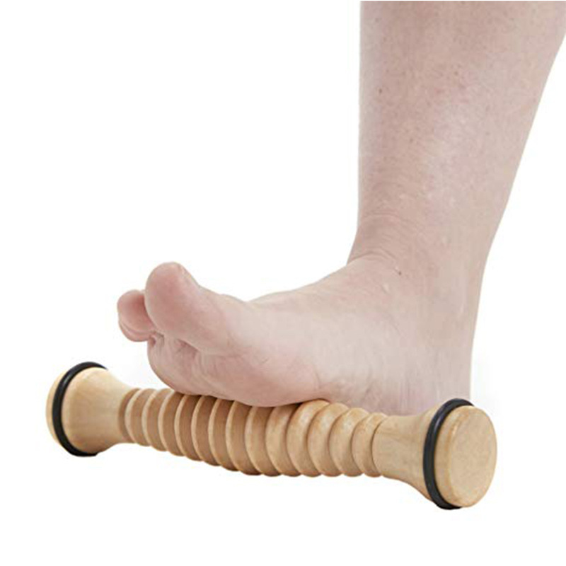 Factory Direct Sales Wooden Roller Acupoint Massage Stick Abdominal Leg Fitness Yoga Roller Meridian Foot Massage Stick