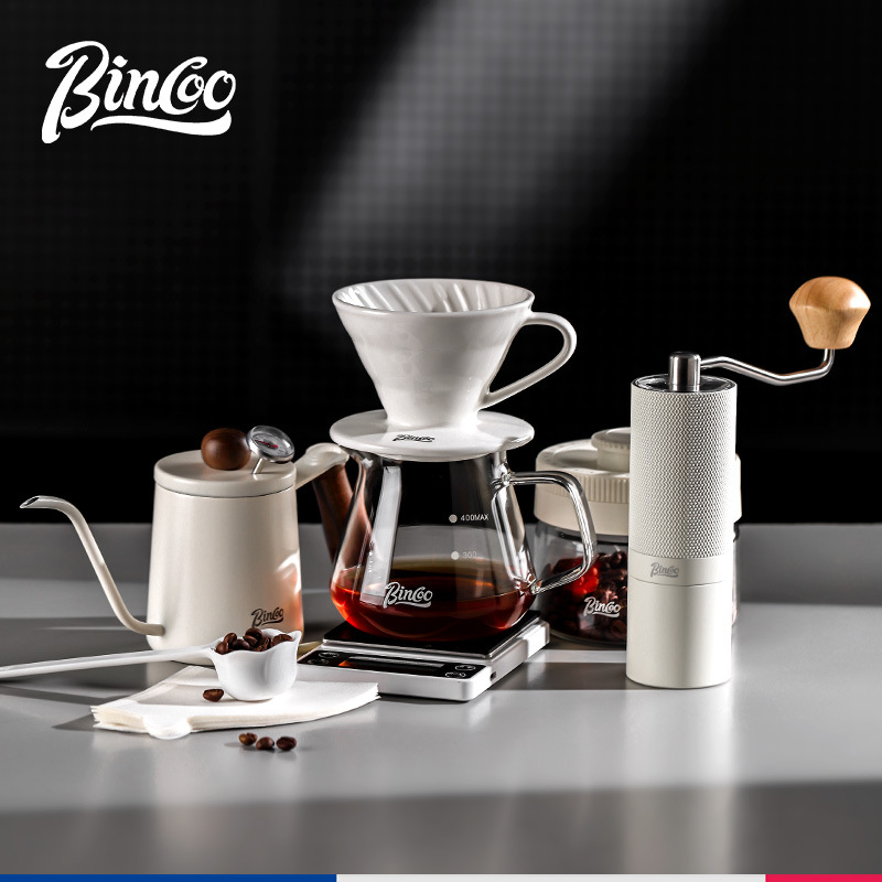 Bincoo hervidor de café de mano conjunto de utensilios de café filtro de café para compartir hervidor de café molino de mano taza de filtro V60