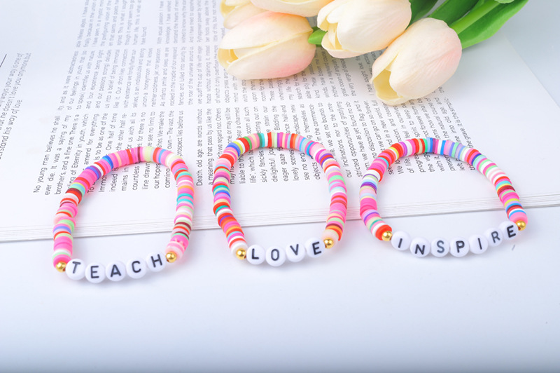 25g Weight Bracelets Classification soft clay Chain Material 1 Set Quantity Holiday, Daily Occasion soft clay Material Letter Pattern Unisex Gender Sweet Style Sweet Letter Soft Clay Wholesale Bracelets 18