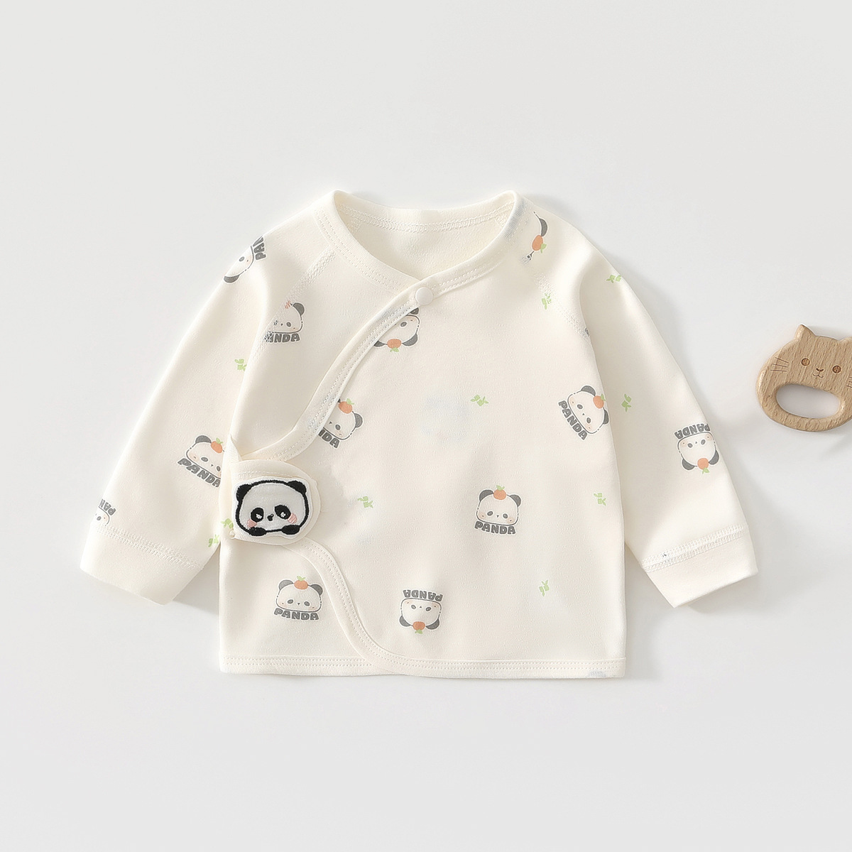 Baby clothes, half-back style, size 52, A-grade, pure cotton long-sleeved top for newborns, suitable for spring and autumn, newborn monk-style outfit