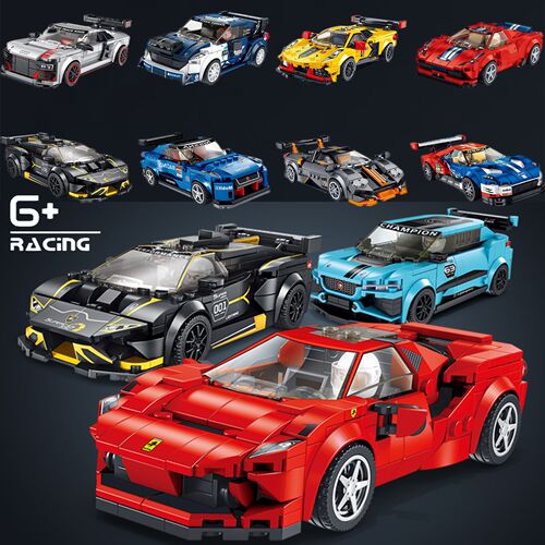 Compatible with Lego building blocks car racing boys and girls assembled sports car model children's educational stall toys wholesale