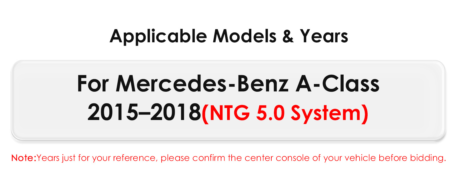 Suitable for 2015-2018 Mercedes-Benz A-Class GLA NTG 5.0 system A180L A200L central control large screen navigation