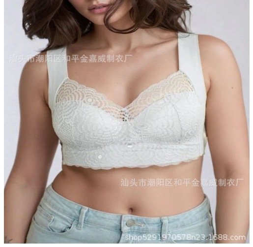 Más tamaño inalámbrico Comercio exterior ropa interior sexy encaje deportes dormir chaleco sujetador Chubby chica delgada push up bra