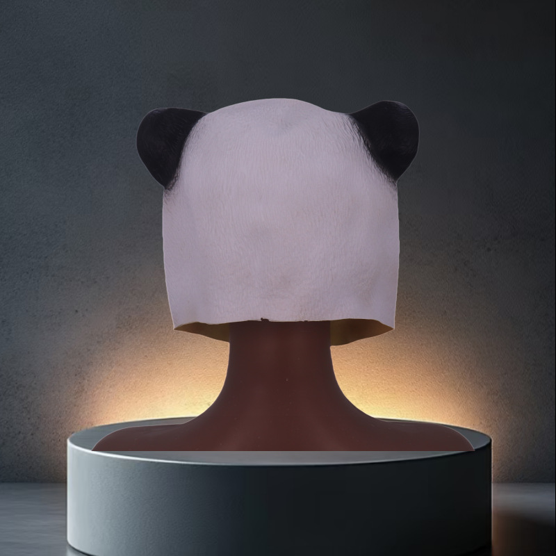 Halloween divertido panda gigante látex animal casco mascarada linda máscara en vivo accesorios de juego de fiesta