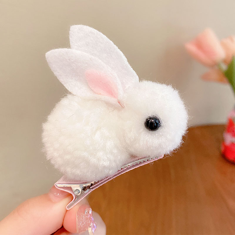 Clipper de conejo niñas lindas súper lindas estereoscópicas para niños peludos niñas no lastiman el cabello otoño invierno frisa clips adornamiento para el cabello