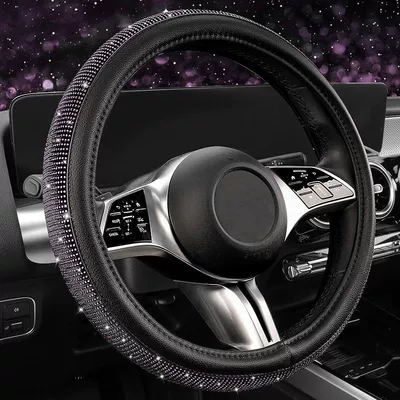 Rhinestone Car Steering Wheel Cover – Steering wheel cover - purple-diamond-38cm