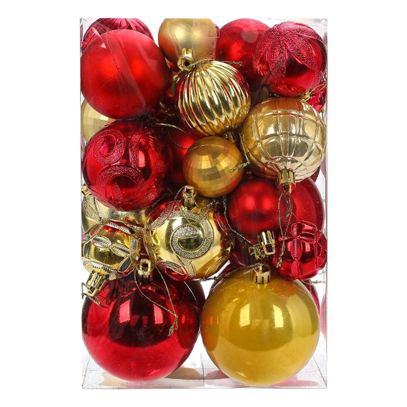 Hong Kong Heng Bola de Navidad decoración bola colgante azul resalte pintado en caja bola 34 Paquete de decoración de árbol de Navidad decoración colgante