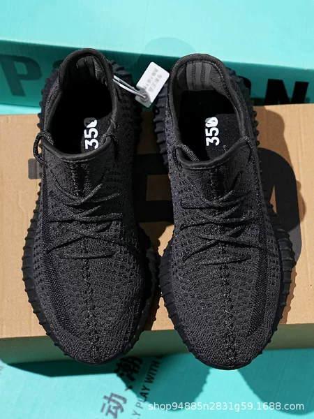 Boyi Coconut Shoes 350 Men's and Women's Black Warrior Breathable Casual Soft Sole Running Shoes Sports Shoes Trendy Shoes Putian Shoes