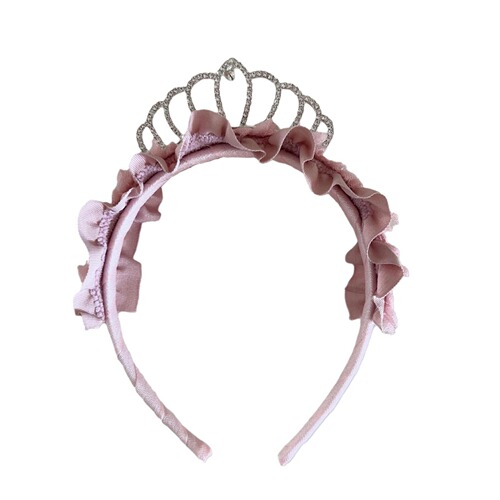 New princess style sweet ladylike diamond crown pleated lace children's temperament hair hoop head buckle hair accessories