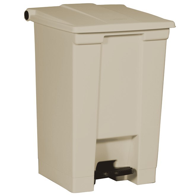 Rubbermaid Front-Step Plastic Pedal Trash Can Beige Fg61440 Fg61450