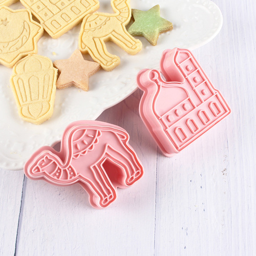 Biscuit Mold 3D Plastic Set for Home Use, Stereo Cake Cookies Pressing Baking Tool, Stamp Mold