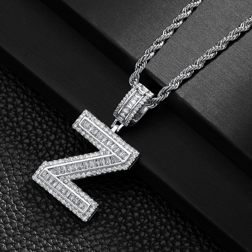 Hip-hop cross-border colgante de letras azúcar de cristal collar de zircon explosión ins joyería personalizada nicho diseño colgante para hombres y mujeres