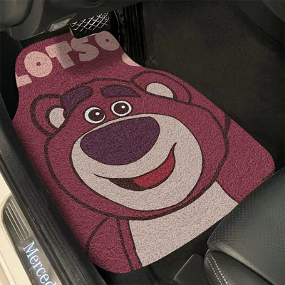 Car Interior Decoration Easy-to-take-care Car – Universal Foot Pad - cute-strawberry-bear-4562cm-wire-ring-front-seat-a-piece
