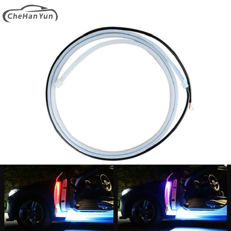 Трансграничная новая двухцветная СВЕТОДИОДНАЯ сигнальная лампа для автомобильной двери, защита от столкновений, защита от задней вспышки, автомобильная световая панель