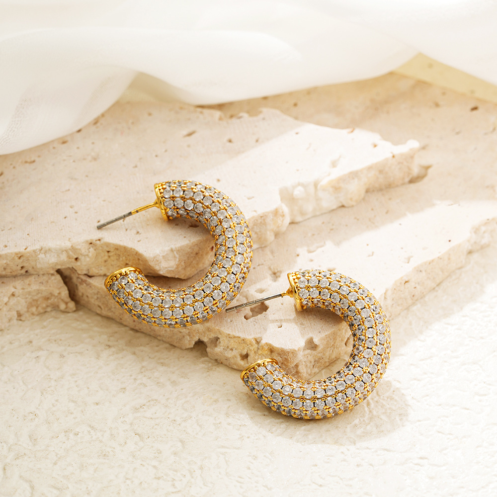 15g Weight Copper Ear Needle Material Hoop Earrings Classification 1 Pair Quantity Daily, Street Occasion Copper Material Geometric Pattern All Seasons Season Women's Gender Polished Finish Plating Design Simple Style, Classic Style Style 1 Pair Simple Style Classic Style Geometric Plating Copper Hoop Earrings 4