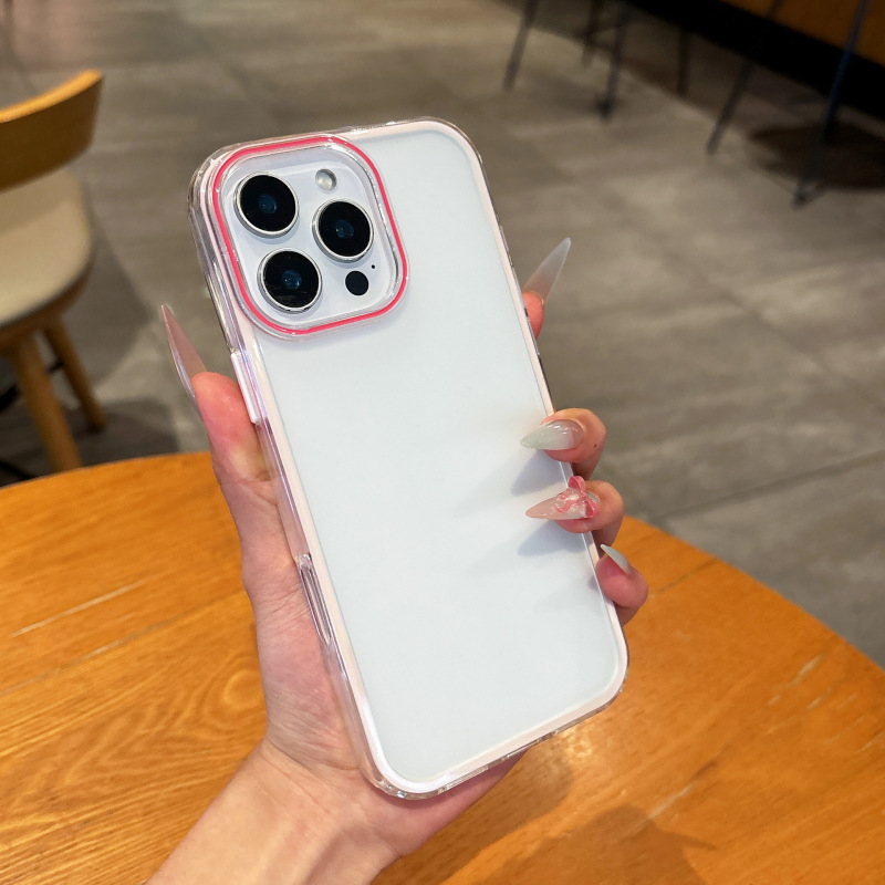 新しいつや消しスリーインワン iPhone16PROMAX 落下防止電話ケース Apple 15 ハーフドロップオイルリングケース 14 に適しています|undefined