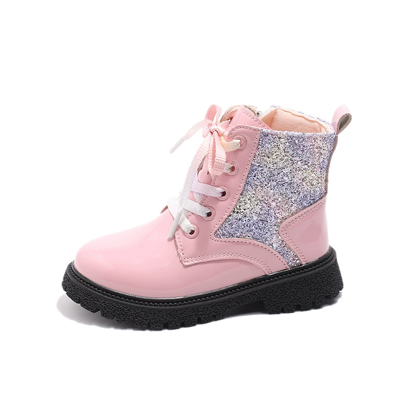 Martens, demi-season shoes, children's low boots for princess, western style, for teenagers