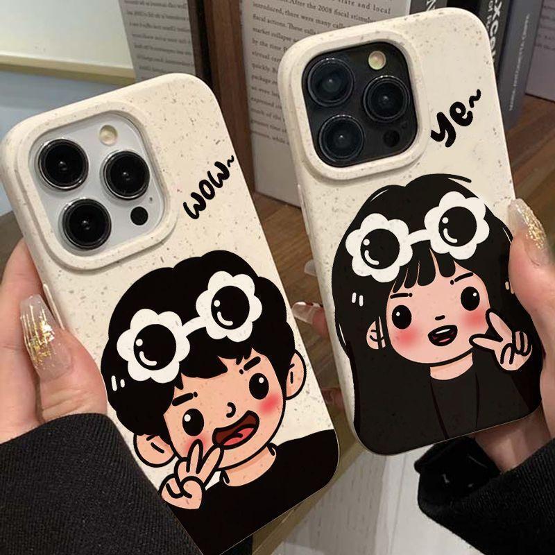 Couple Holding Thumbs up Suitable for iPhone 16 Case Apple 14/13/12/11 Pro Wheat Anti-Drop XS Max