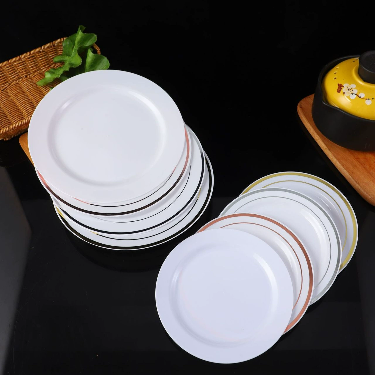 Disposable plastic Western food dish Disposable plastic disc Western food steak PS hard plastic