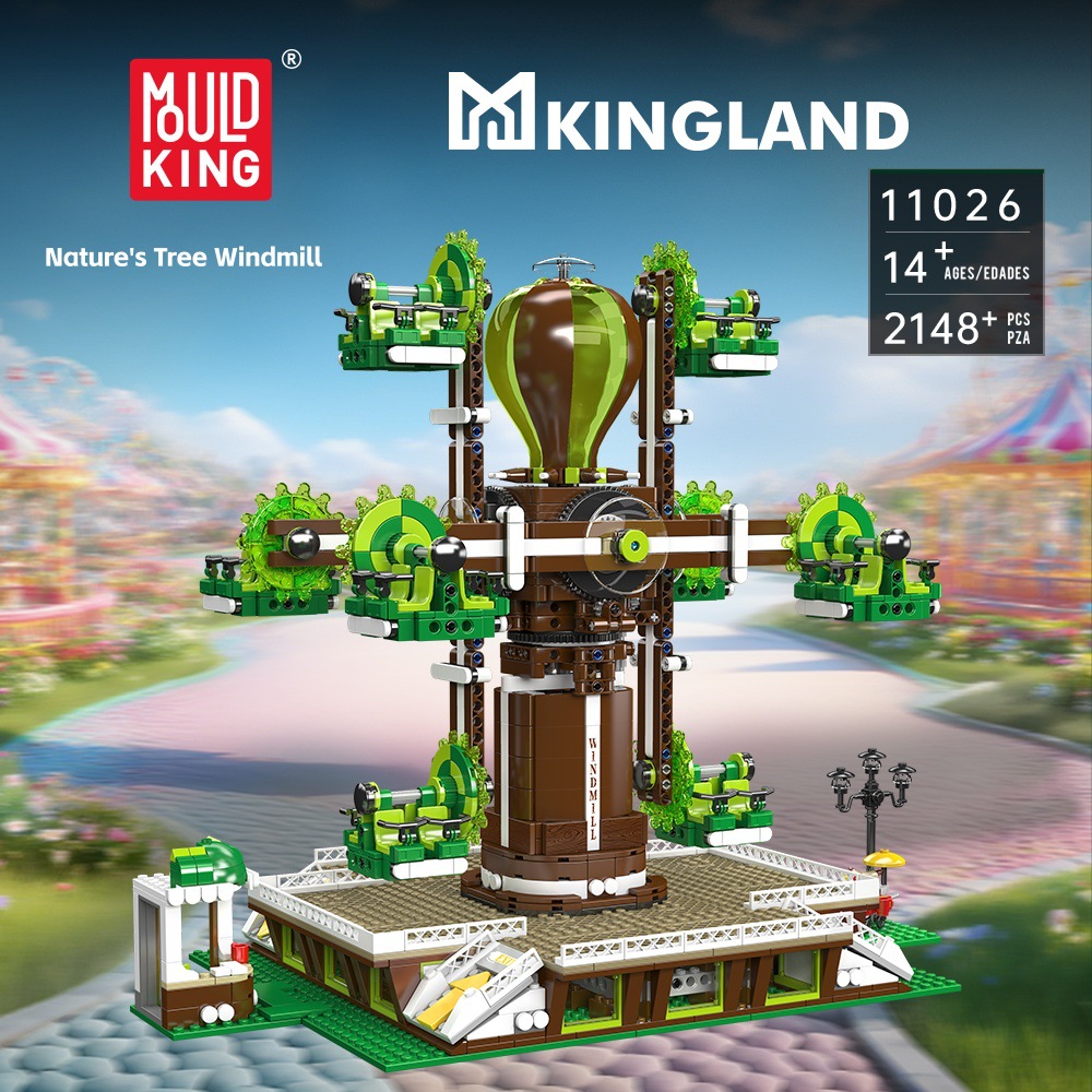 11026 árbol natural molino de viento eléctrico de control remoto juguetes de bloques de construcción para niños y niñas puzzle