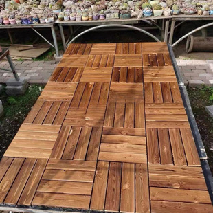 Balcony Wooden Floor Outdoor Outdoor Bathroom Splicing Terrace Courtyard Solid Wood Garden Anti-Corrosion Wood Self-Paved Floor