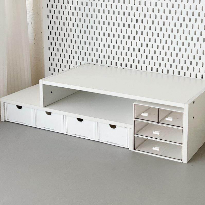 Desktop height-adjustable stand, desktop storage box, laptop monitor drawer-style dormitory desk computer height-adjustable stand Desktop height-adjustable stand, desktop storage box, laptop monitor drawer-style dormitory desk computer height-adjustable stand