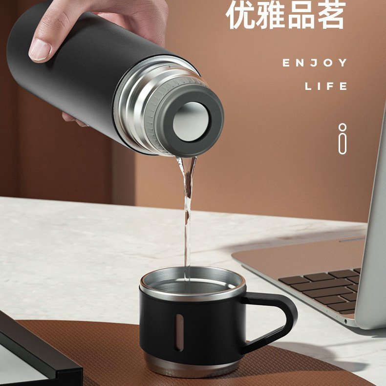 高颜值不锈钢保温杯一杯三盖家用商务礼盒杯子大容量加厚双层水杯|undefined