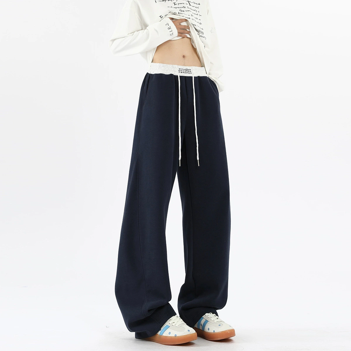 Спортивные осенние повседневные брюки для отдыха, американский стиль, свободный прямой крой