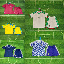 批新款阿尔及利亚苏格兰乌克兰葡萄牙西班牙阿根廷儿童球衣足球服