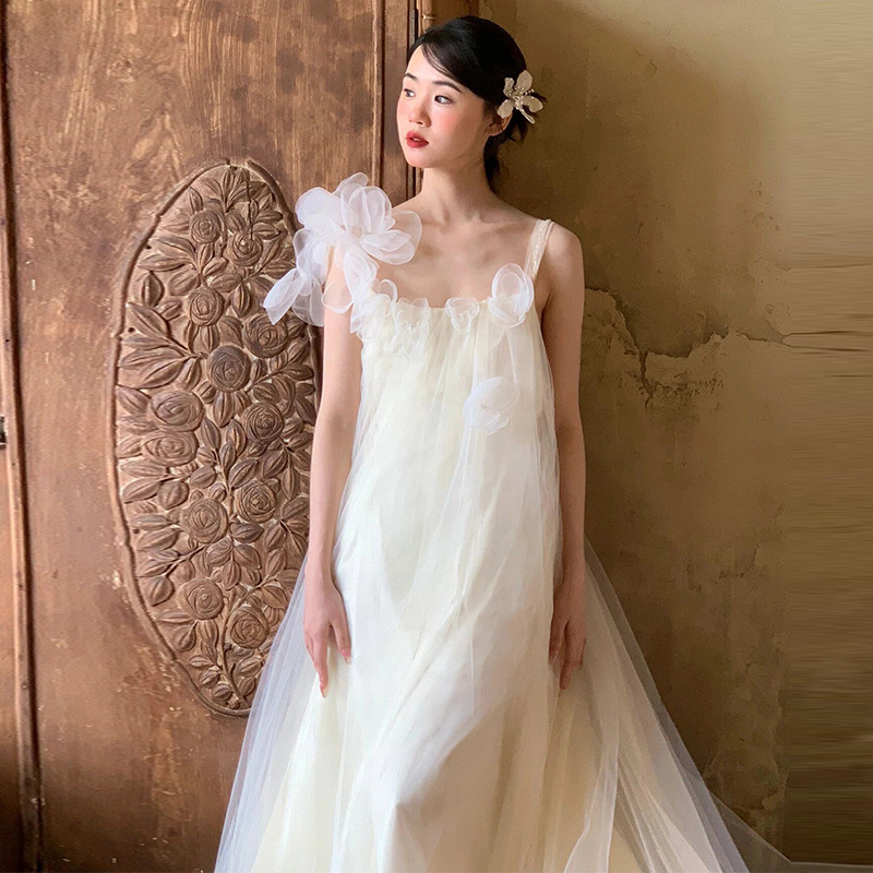 Bridal Robe 2026 New Fairy-Style Light Wedding Dress Sweet Spaghetti Strap Wedding Toast Dress Backless Going-Out Dress for Women Bridal Robe 2026 New Fairy-Style Light Wedding Dress Sweet Spaghetti Strap Wedding Toast Dress Backless Going-Out Dress for Women
