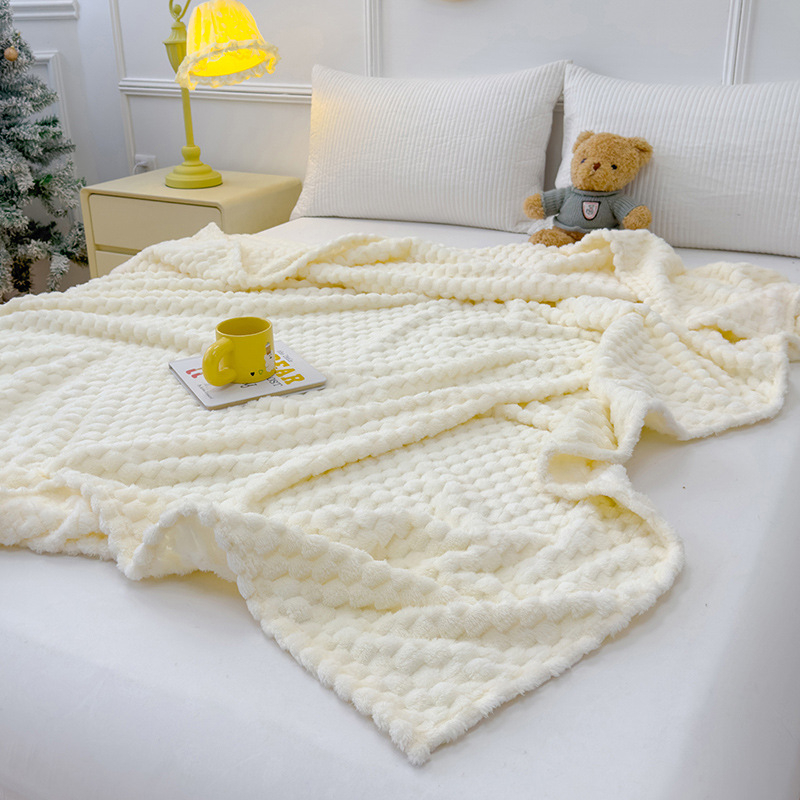 2025 nueva manta dorada de lana de seda manta de siesta manta de cuatro estaciones manta de sofá de color sólido universal manta de lana de coral nórdica