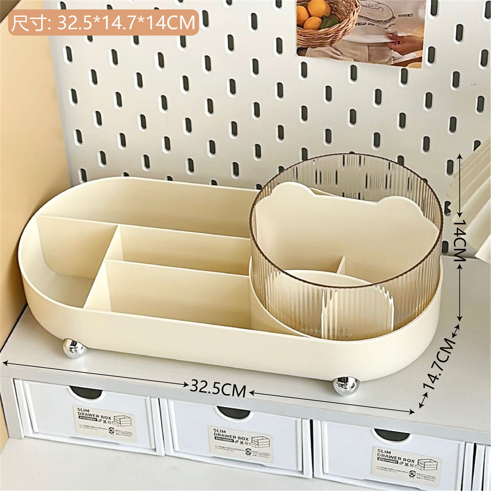 Nueva caja de almacenamiento de cosméticos estilo cajón, tocador de escritorio para niñas, estante, papelería para estudiantes, portalápices, caja de acabado