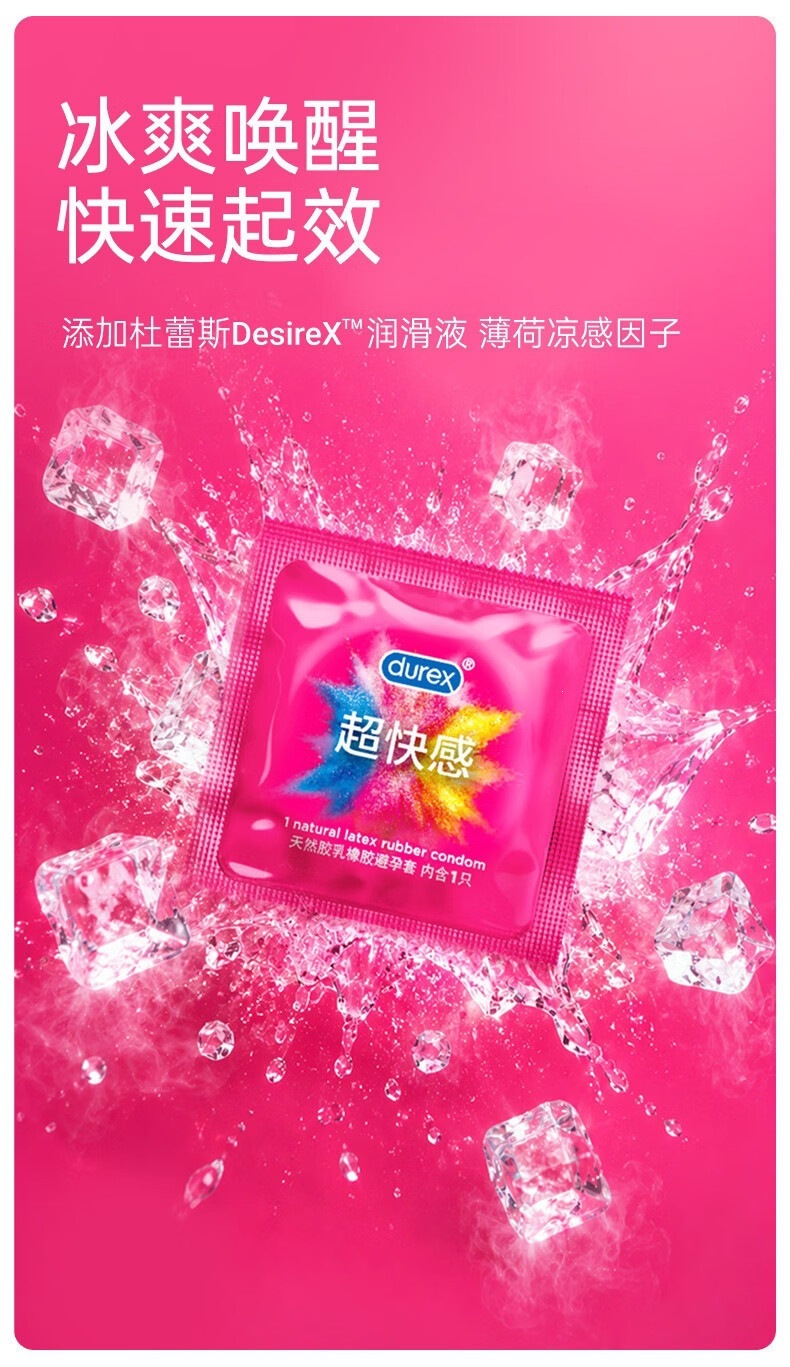 Durex Ultra-Fast Pleasure Condoms, Cool Tingling Mint Scent, Thin Latex, 2-Pack — detail image 14