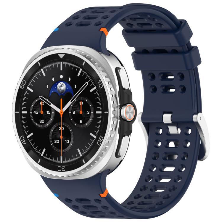 Para Samsung Galaxy Watch8 / Watch8Classic aleación de botón de plata agujero respirado agujero correa de silicona