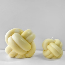 毛线结香薰蜡烛硅胶模具 DIY绳结蜡烛模具 自制石膏摆件磨具