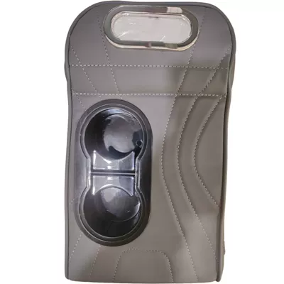 Armrest box pad Pad Protective Cover Double Cup - quilted-embroidery-model-grey