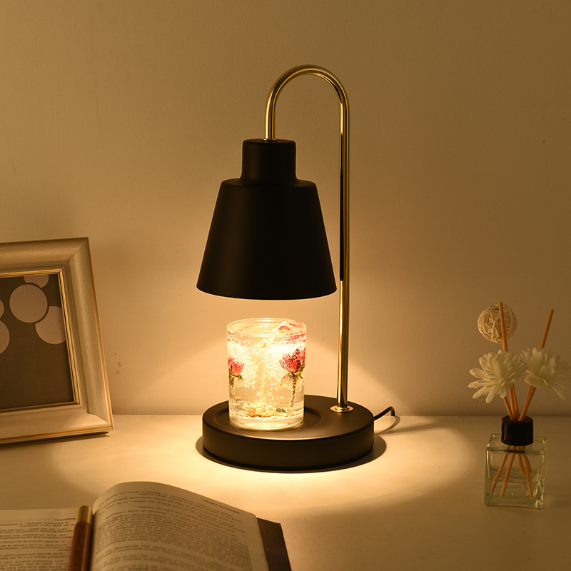 Madera aromaterapia cera lámpara vela aceite esencial ajustable Luz de fusión lámpara de la vela dormitorio cuadrado transfronterizo Amazon