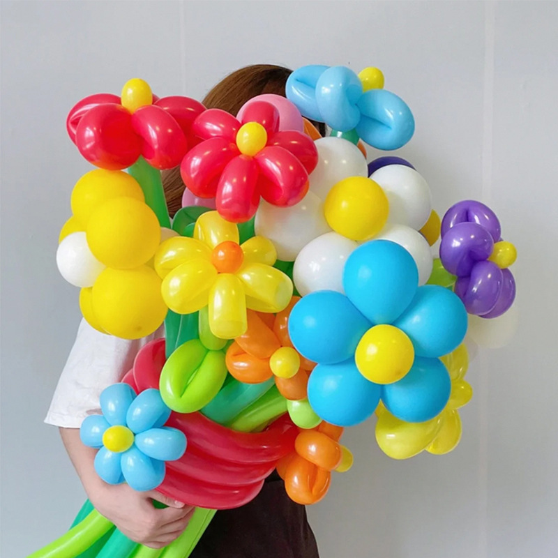 Flor de globo Día del maestro Decoración de globos Decoración Escena Atmósfera Accesorios fotográficos 1.8 Ramo largo Flores de bricolaje